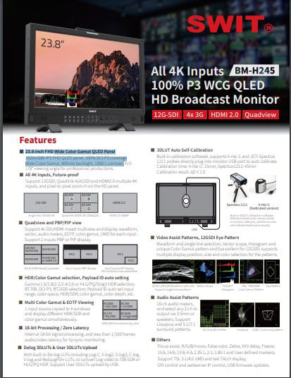 Màn Hình Hỗ Trợ Quay Monitor SWIT BM-H245